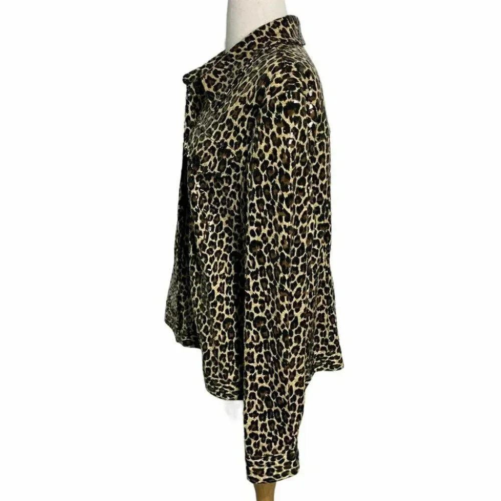 Perceptions 18 Leopard Print Stretch Jacket - image 4